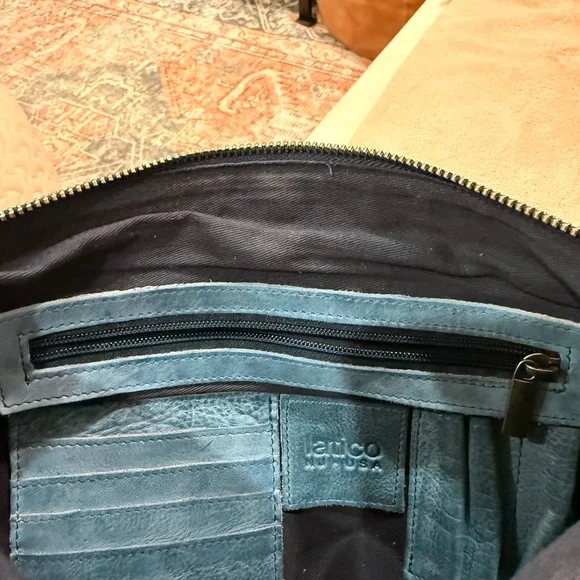 Latico Denim Blue Leather Callie Sling/Crossbody Bag - Picture 9 of 13